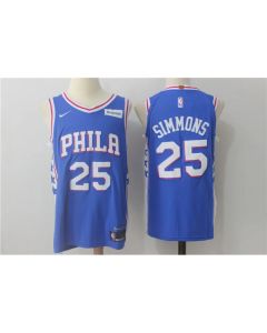 Men's Philadelphia 76ers #25 Ben Simmons Blue Stitched NBA Jersey