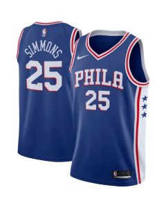 Men's Philadelphia 76ers #25 Ben Simmons Royal Icon Edition Stitched Swingman Jersey