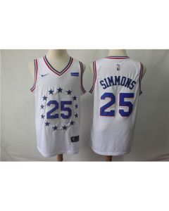 Men's Philadelphia 76ers #25 Ben Simmons White 2018/19 Earned Edition Swingman Stitched NBA Jersey