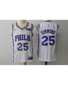 Men's Philadelphia 76ers #25 Ben Simmons White Stitched NBA Jersey