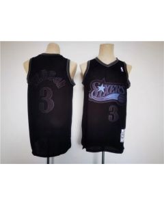 Men's Philadelphia 76ers #3 Allen Iverson Black Throwback basketball Jersey