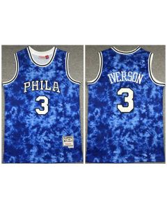 Men's Philadelphia 76ers #3 Allen Iverson Blue Classics Stitched Jersey