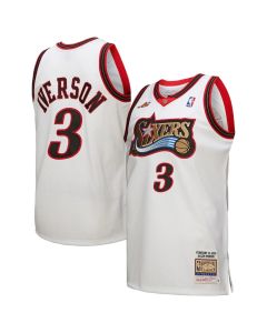 Men's Philadelphia 76ers #3 Allen Iverson White 2000 NBA All-Star Game Authentic Jersey (White)
