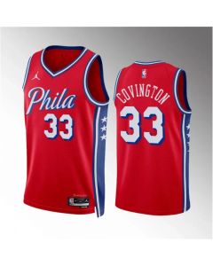 Men's Philadelphia 76ers #33 Robert Covington Red Statement Edition Stitched Jersey