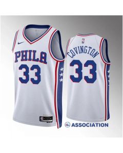 Men's Philadelphia 76ers #33 Robert Covington White Association Edition Stitched Jersey