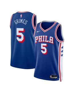 Men's Philadelphia 76ers #5 Quentin Grimes Blue Swingman Icon Edition Jersey (Blue)