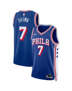 Men's Philadelphia 76ers #7 Jaylen Brown Royal 2026 Icon Edition Jersey