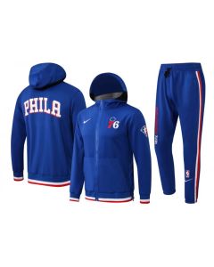 Men's Philadelphia 76ers 75th Anniversary Royal Performance Showtime Full-Zip Hoodie Jacket And Pants Suit