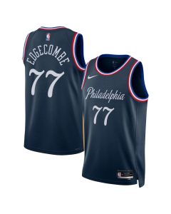 Men's Philadelphia 76ers #77 V. J. Edgecombe Navy 2025/26 Swingman City Edition Jersey