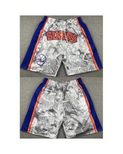 Men's Philadelphia 76ers Grey/Blue Shorts (Run Small)