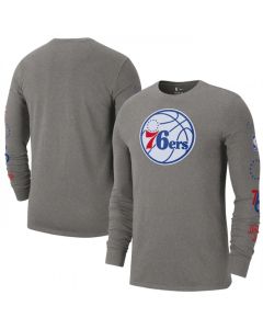 Men's Philadelphia 76ers Heather Charcoal 2022/23 City Edition Essential Expressive Long Sleeve T-Shirt