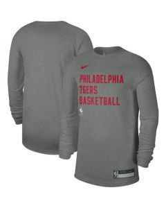Men's Philadelphia 76ers Heather Gray 2023/24 Legend On-Court Practice Long Sleeve T-Shirt