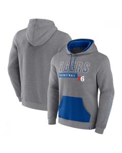Men's Philadelphia 76ers Off The Bench Color Block Heathered Gray Pullover Hoodie