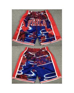 Men's Philadelphia 76ers Red/Blue Shorts (Run Small) (Red Blue)