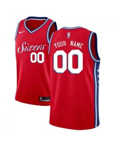 Men's Philadelphia 76ers Red Customized Stitched NBA Jersey