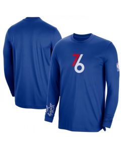Men's Philadelphia 76ers Royal 2022/23 City Edition Essential Expressive Long Sleeve T-Shirt