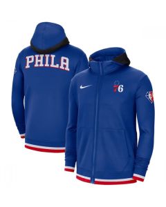 Men's Philadelphia 76ers Royal 75th Anniversary Performance Showtime Full-Zip Hoodie Jacket