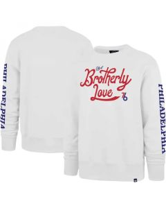 Men's Philadelphia 76ers White 2022/23 City Edition Two-Peat Headline Pullover Sweatshirt