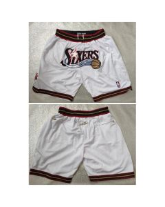 Men's Philadelphia 76ers White Shorts (Run Small)