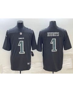 Men's Philadelphia Eagles #1 Jalen Hurts Black Green Vapor Untouchable Limited Stitched Jersey