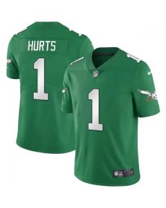 Men's Philadelphia Eagles #1 Jalen Hurts Green Vapor Limited Stitched Football Jersey