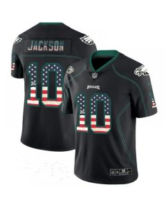 Men's Philadelphia Eagles #10 DeSean Jackson Black USA Flag Color Rush Limited Fashion NFL Stitched Jersey