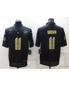 Men's Philadelphia Eagles #11 A. J. Brown Black Camo Salute To Service Limited Stitched Jersey