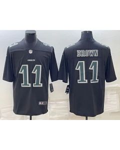 Men's Philadelphia Eagles #11 A.J. Brown Black Green Vapor Untouchable Limited Stitched Jersey