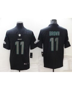 Men's Philadelphia Eagles #11 A. J. Brown Black Impact Limited Stitched Jersey