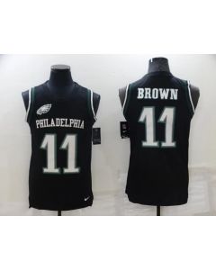 Men's Philadelphia Eagles #11 A. J. Brown Black Limited Tank Top Stitched Jersey