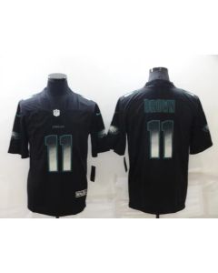 Men's Philadelphia Eagles #11 A. J. Brown Black Smoke Fashion Limited Stitched Jersey