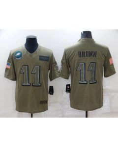 Men's Philadelphia Eagles #11 A. J. Brown Camo Salute To Service Limited Stitched Jersey