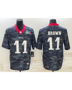Men's Philadelphia Eagles #11 A. J. Brown Camo Super Bowl LVII Patch Limited Stitched Jersey