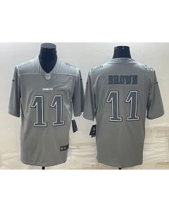 Men's Philadelphia Eagles #11 A.J. Brown Gray Atmosphere Fashion Stitched Jersey