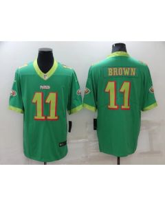 Men's Philadelphia Eagles #11 A. J. Brown Green City Edition Limited Stitched Jersey