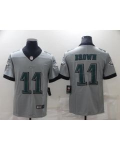 Men's Philadelphia Eagles #11 A. J. Brown Grey Vapor Untouchable Limited Stitched Jersey