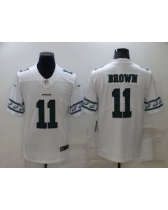 Men's Philadelphia Eagles #11 A. J. Brown White Team Logo Cool Edition Stitched Jersey