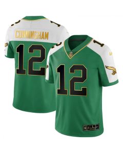 Men's Philadelphia Eagles #12 Randall Cunningham Kelly Green Alternate Gold Vapor Limited Jersey