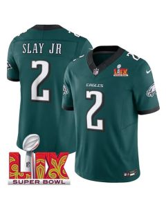 Men's Philadelphia Eagles #2 Darius Slay JR Green 2025 Super Bowl LIX Patch New F.U.S.E. Vapor Limited Stitched Football Jersey (Green)