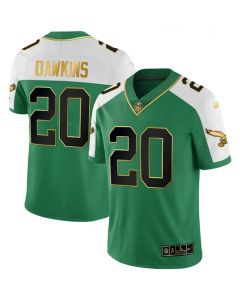 Men's Philadelphia Eagles #20 Brian Dawkins Kelly Green Alternate Gold Vapor Limited Jersey