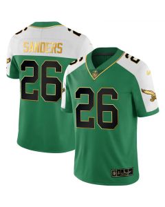 Men's Philadelphia Eagles #26 Miles Sanders Kelly Green Alternate Gold Vapor Limited Jersey
