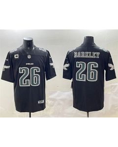 Men's Philadelphia Eagles #26 Saquon Barkley Black Fashion With 3-star C Patch Vapor Untouchable Limited Stitched Football Jersey (Black)