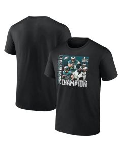 Men's Philadelphia Eagles #26 Saquon Barkley Black Super Bowl LIX Champions T-Shirt (Black)