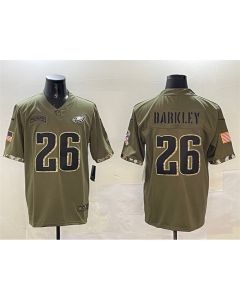Men's Philadelphia Eagles #26 Saquon Barkley Camo Salute To Service Limited Stitched Jersey (Camo)