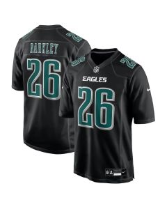Men's Philadelphia Eagles #26 Saquon Barkley Carbon Black Fashion Game Jersey (Black)