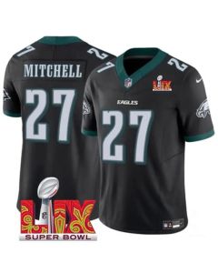 Men's Philadelphia Eagles #27 Quinyon Black 2025 Super Bowl LIX Patch New F.U.S.E. Vapor Untouchable Limited Stitched Football Jersey
