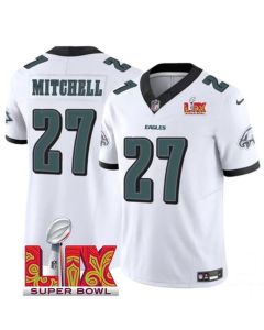 Men's Philadelphia Eagles #27 Quinyon White 2025 Super Bowl LIX Patch New F.U.S.E. Vapor Limited Stitched Football Jersey