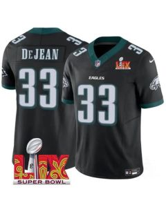 Men's Philadelphia Eagles #33 Cooper DeJean Black 2025 Super Bowl LIX Patch New F.U.S.E. Vapor Untouchable Limited Stitched Football Jersey