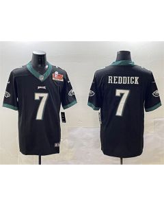 Men's Philadelphia Eagles #7 Haason Reddick Black 2025 Super Bowl LIX Patch Vapor Untouchable Limited Stitched Football Jersey (Black)