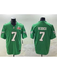 Men's Philadelphia Eagles #7 Haason Reddick Green 2025 Super Bowl LIX Patch F.U.S.E. Throwback Vapor Untouchable Limited Stitched Football Jersey